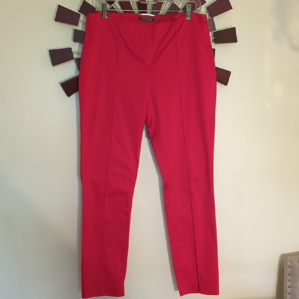 Ralph Lauren women's Bright Red Skinny Ankle Pants
